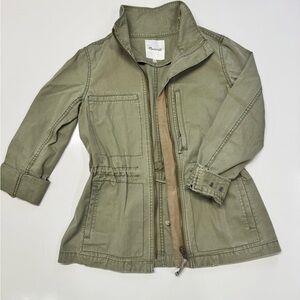 Madewell Sage Green Zip-Front Utility Jacket